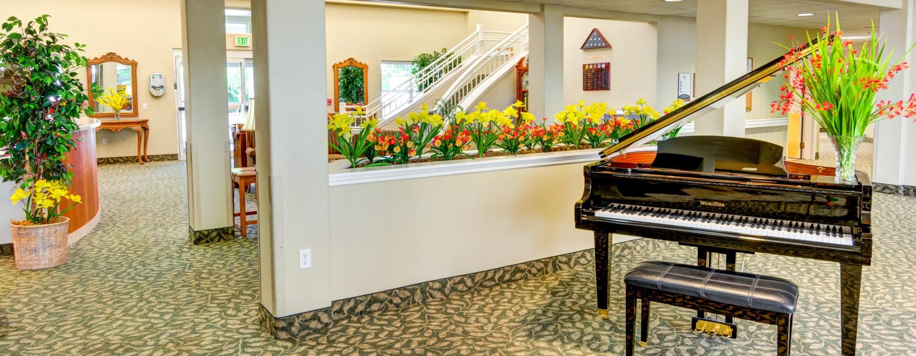 a piano in a room